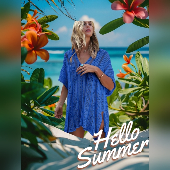 Other - ✨️Last Chance Sale✨️Available Until 7/20. Royal Blue Hollow-out Cover-up
